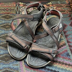 Ecco Women's Black and orange Sandals